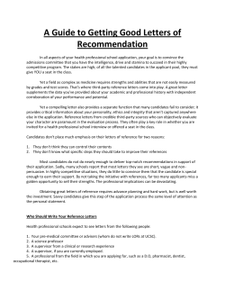 A Guide to Getting Good Letters of Recommendation