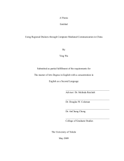 A Thesis Entitled Using Regional Dialects through Computer