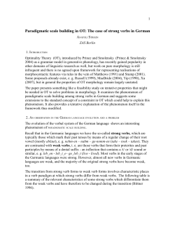 Paradigmatic scale building in OT: The case of strong verbs in German