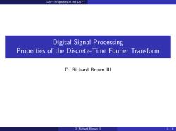 Digital Signal Processing Properties of the Discrete-Time