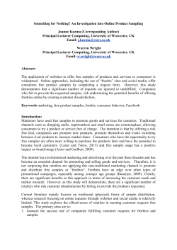 Something for Nothing? An Investigation into Online