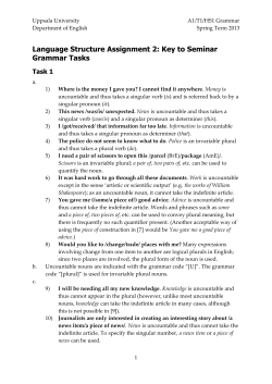 Language Structure Assignment 2: Key to Seminar