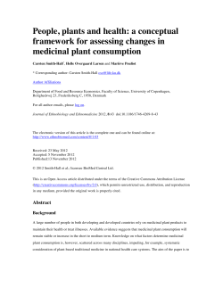 a conceptual framework for assessing changes in medicinal plant