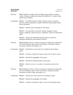 Social Studies 4th Grade Outcome: SS.4.1 Students will apply their