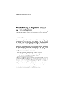 1 Plural Marking in Argument Support- ing