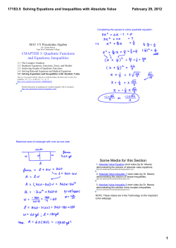 171S3.5 Solving Equations and Inequalities with Absolute Value