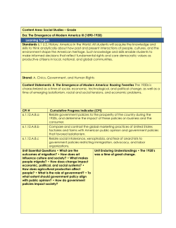 The Emergence of Modern America III (1890-1930)