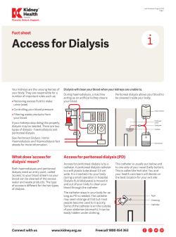 Access for Dialysis fact sheet