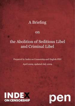 A Briefing on the Abolition of Seditious Libel and