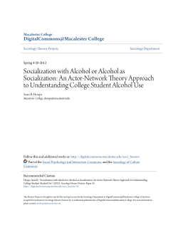 Socialization with Alcohol or Alcohol as Socialization: An Actor