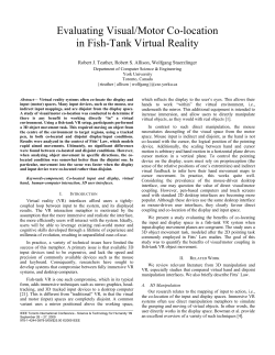 Evaluating Visual/Motor Co-location in Fish-Tank Virtual