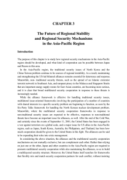 CHAPTER 3 The Future of Regional Stability and Regional Security