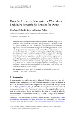 Does the Executive Dominate the Westminster Legislative Process