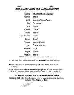 OFFICIAL LANGUAGES OF SOUTH AMERICAN COUNTRIES