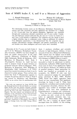 Sum of MMPI Scales F, 4, and 9 as a Measure of Aggression