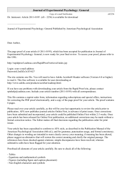 Journal of Experimental Psychology: General