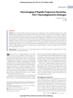 Neuroimaging of Rapidly Progressive Dementias, Part 1