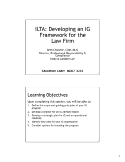 ILTA: Developing an IG Framework for the Law Firm
