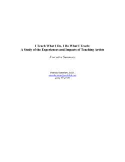 I Teach What I Do, I Do What I Teach