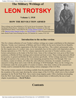 The Military Writings of LEON TROTSKY Volume 1, 1918 HOW THE