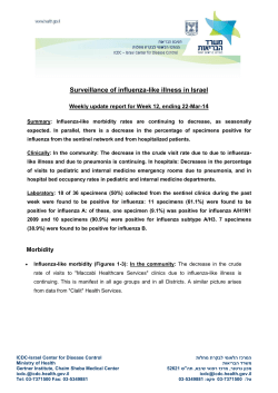 Surveillance of influenza-like illness in Israel, Weekly update report