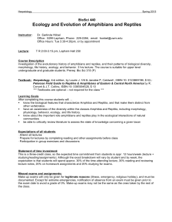 Ecology and Evolution of Amphibians and Reptiles