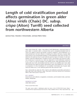 Length of cold stratification period affects germination in