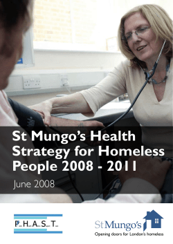 St Mungo`s Health Strategy for Homeless People 2008