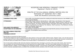 2014 AGM minutes - Woodford Community Centre