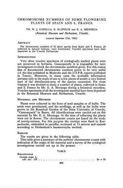 Chromosome numbers of some flowering plants of Spain and S