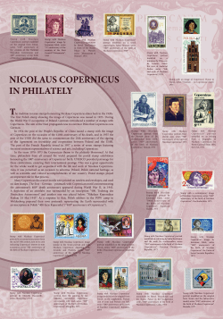 he tradition to issue stamps honouring Nicolaus Copernicus dates