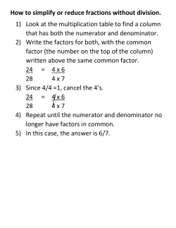 How to simplify or reduce fractions without division. 1