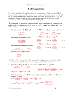 Units Gymnastics key