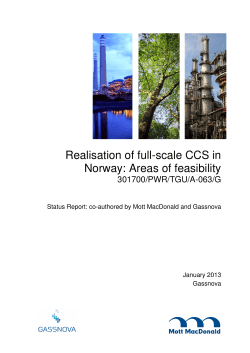 Realisation of full-scale CCS in Norway: Areas of feasibility
