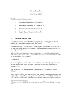 Notes on Sonata Form
