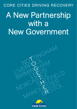 Core Cities Driving Recovery &bull; A New Partnership with a New