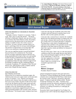 2015 Annual Report - Fenton History Center