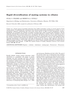 Rapid diversification of mating systems in ciliates