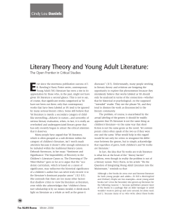 Literary Theory and Young Adult Literature: The Open Frontier in