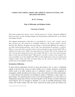 CURSES AND CURSING AMONG THE AGĨKŨYŨ