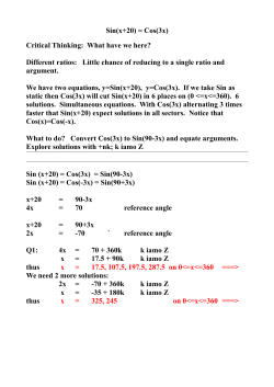 Sin(x+20) = Cos(3x) - iTutor Grahamstown