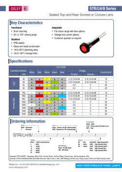 STR/LH/8 Series [Key Characteristics [Specifications [Ordering