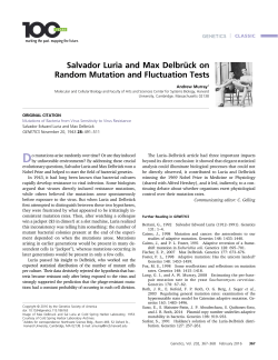 Salvador Luria and Max Delbr&uuml;ck on Random Mutation