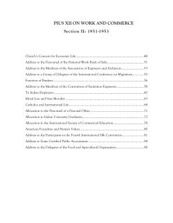 PIUS XII ON WORK AND COMMERCE Section II