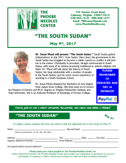 the south sudan - The Phoebe Needles Center