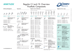 Regular C/ and /X: Overview Prosthetic Components