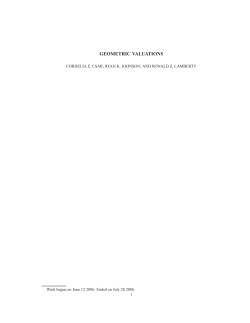 geometric valuations - University of Notre Dame