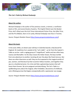 The Cat`s Table by Michael Ondaatje