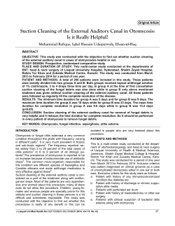 Suction Cleaning of the External Auditory Canal in Otomycosis: Is it