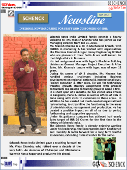 Newsline - SCHENCK RoTec India Ltd.